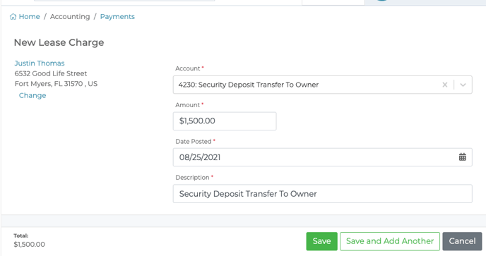 How to Return a Security Deposit on a Lease to the Existing Owner